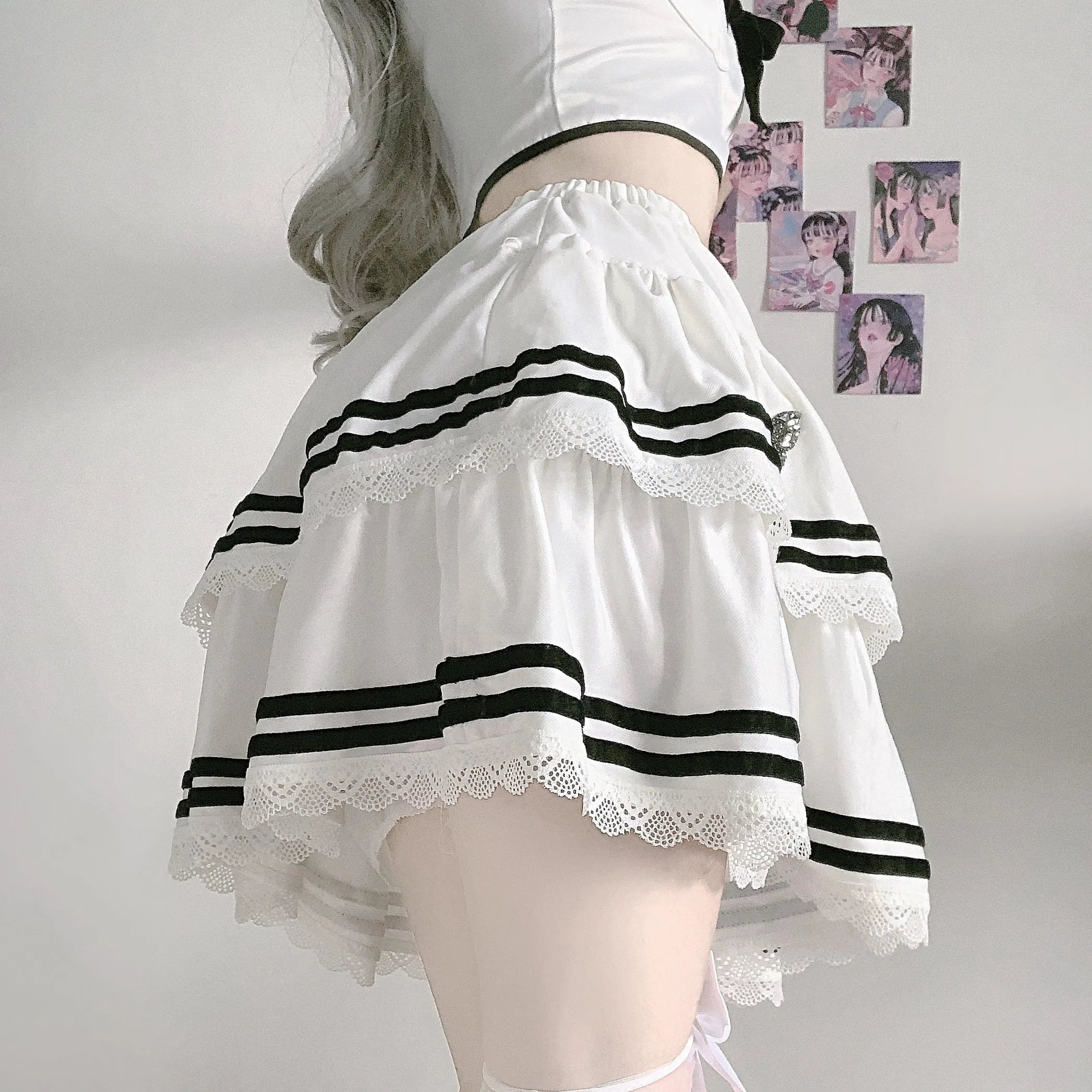 Harajuku High Waist Cake Dress   Sling Top PL51479
