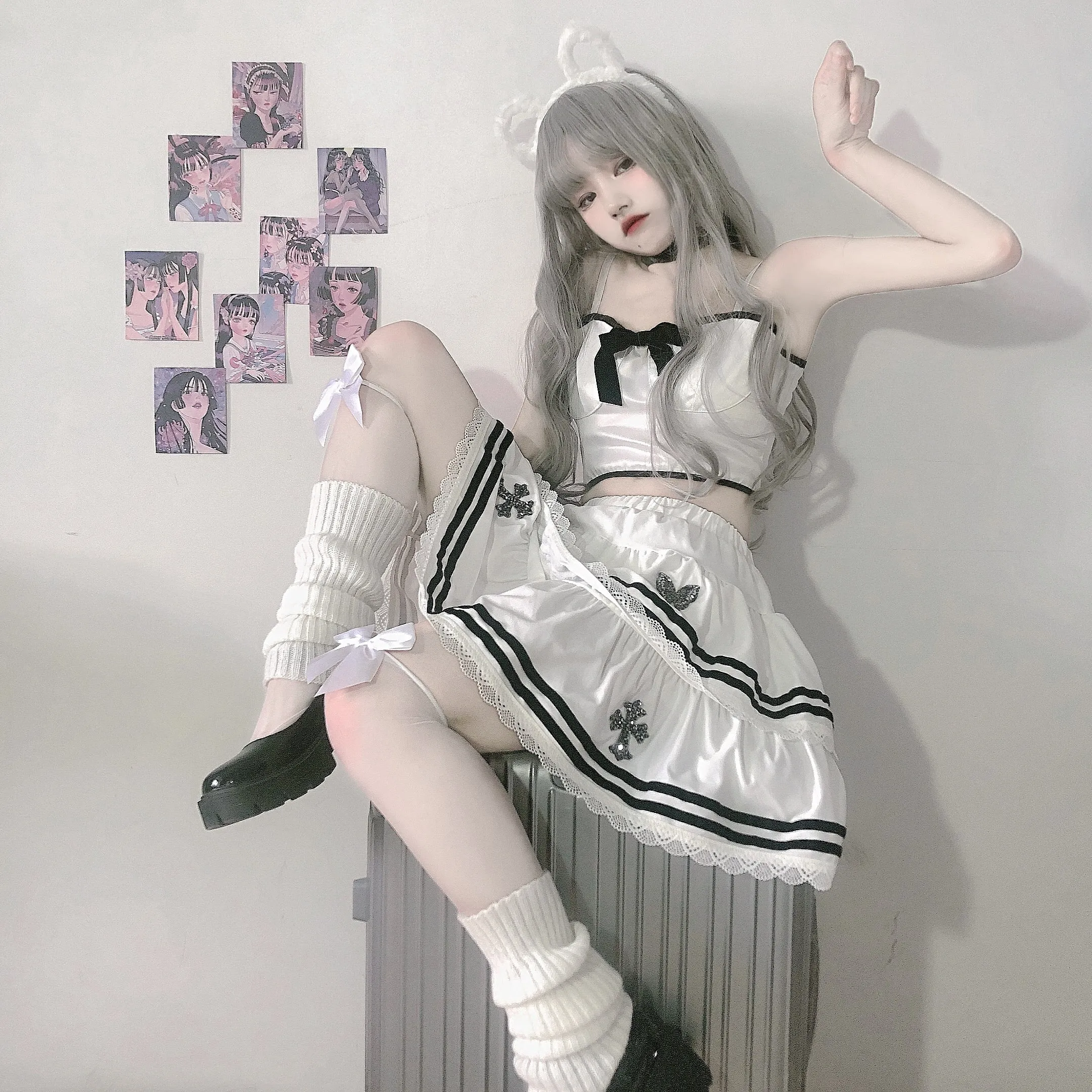 Harajuku High Waist Cake Dress   Sling Top PL51479