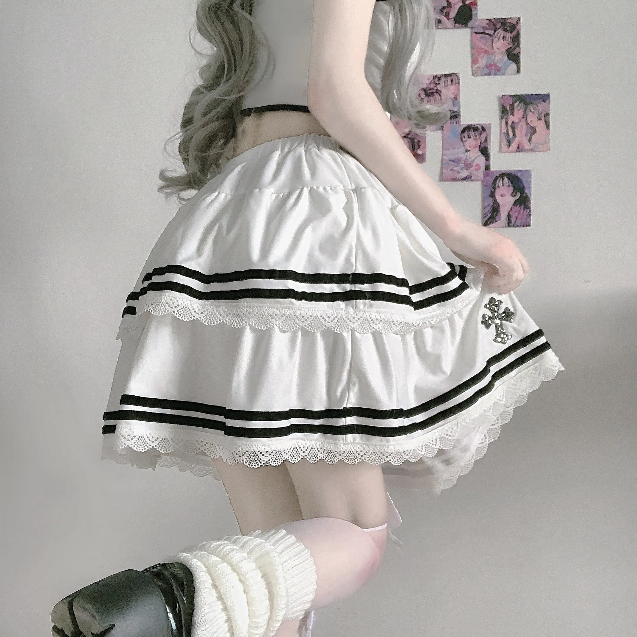 Harajuku High Waist Cake Dress   Sling Top PL51479