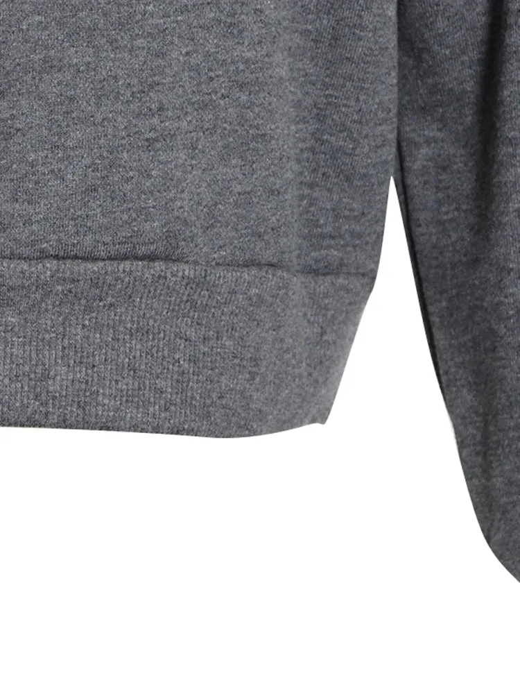 Hollow Out Loose Casual Sweatshirt For Women Round Neck Long Sleeve Minimalist Pullovers Sweatshirts Female Fashion