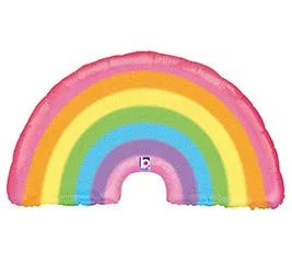 Holographic Pastel Rainbow Balloon