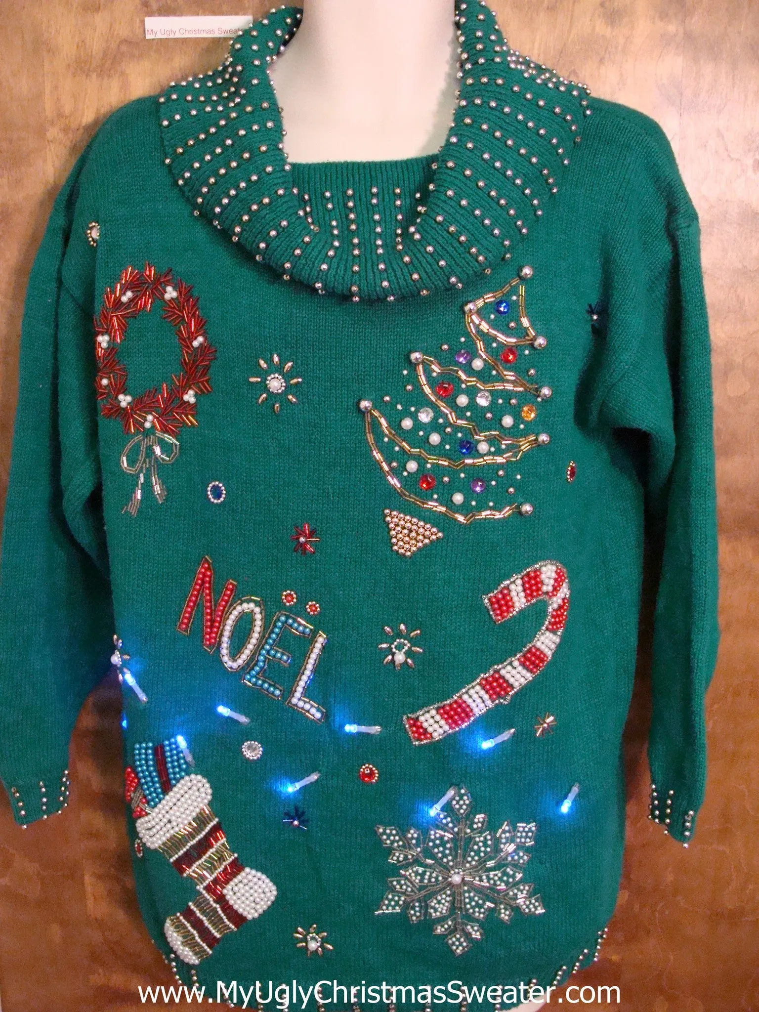 Horrible Bling 80s Light Up Ugly Xmas Sweater