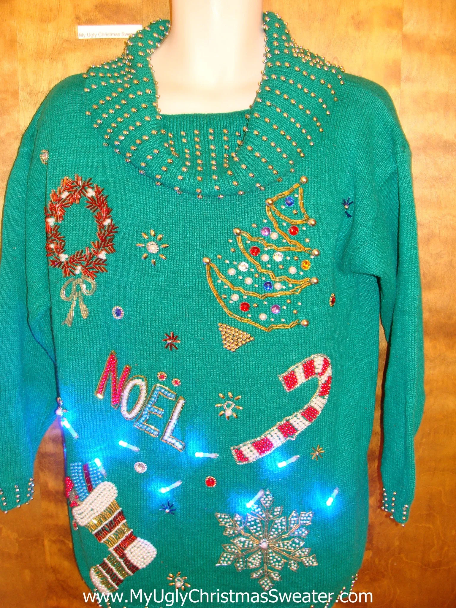Horrible Bling 80s Light Up Ugly Xmas Sweater