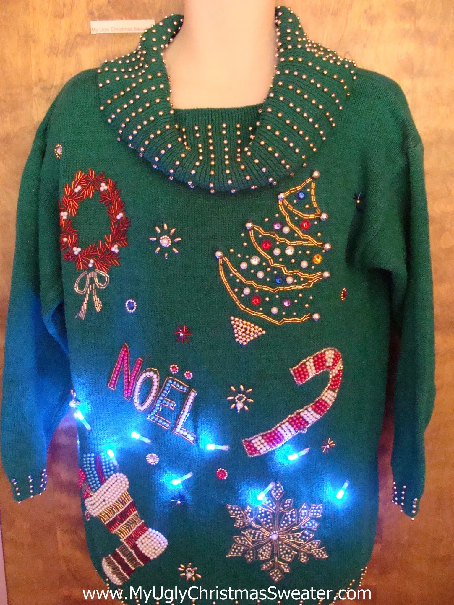 Horrible Bling 80s Light Up Ugly Xmas Sweater