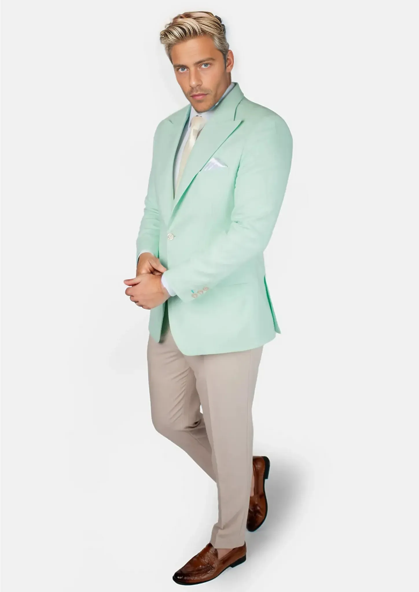 Hudson Mint Green Linen Blend Jacket