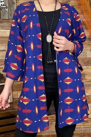 HX5816 Multicolor Aztec print cardigan