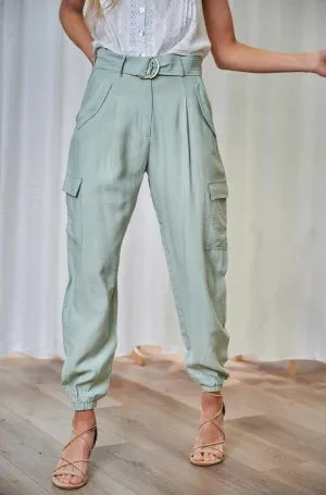 Iris Maxi 203206-2 Sage Waist Belt Pants