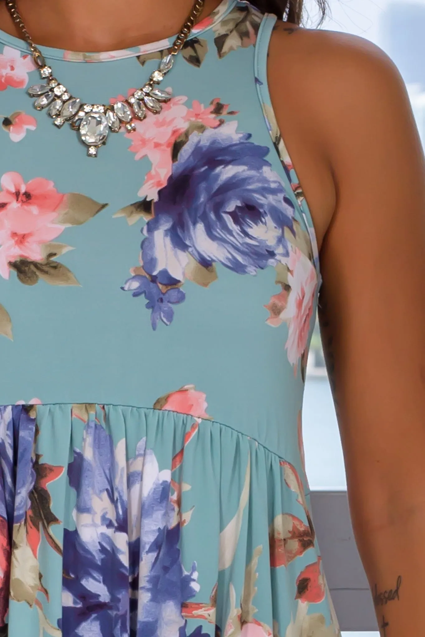 Jade Floral Short Dress