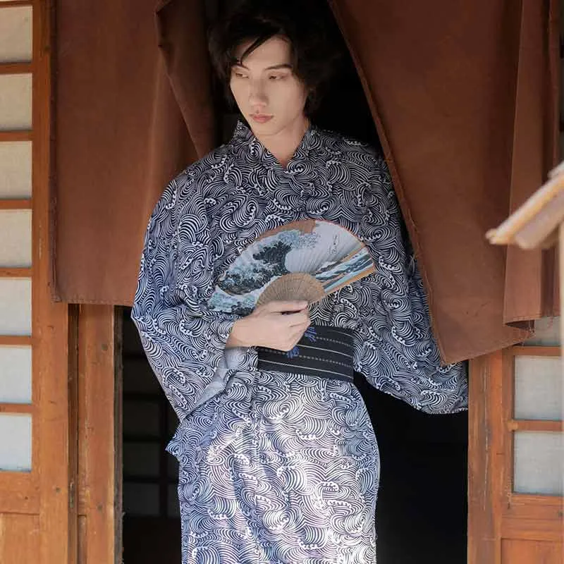 Japanese Wave Pattern Kimono