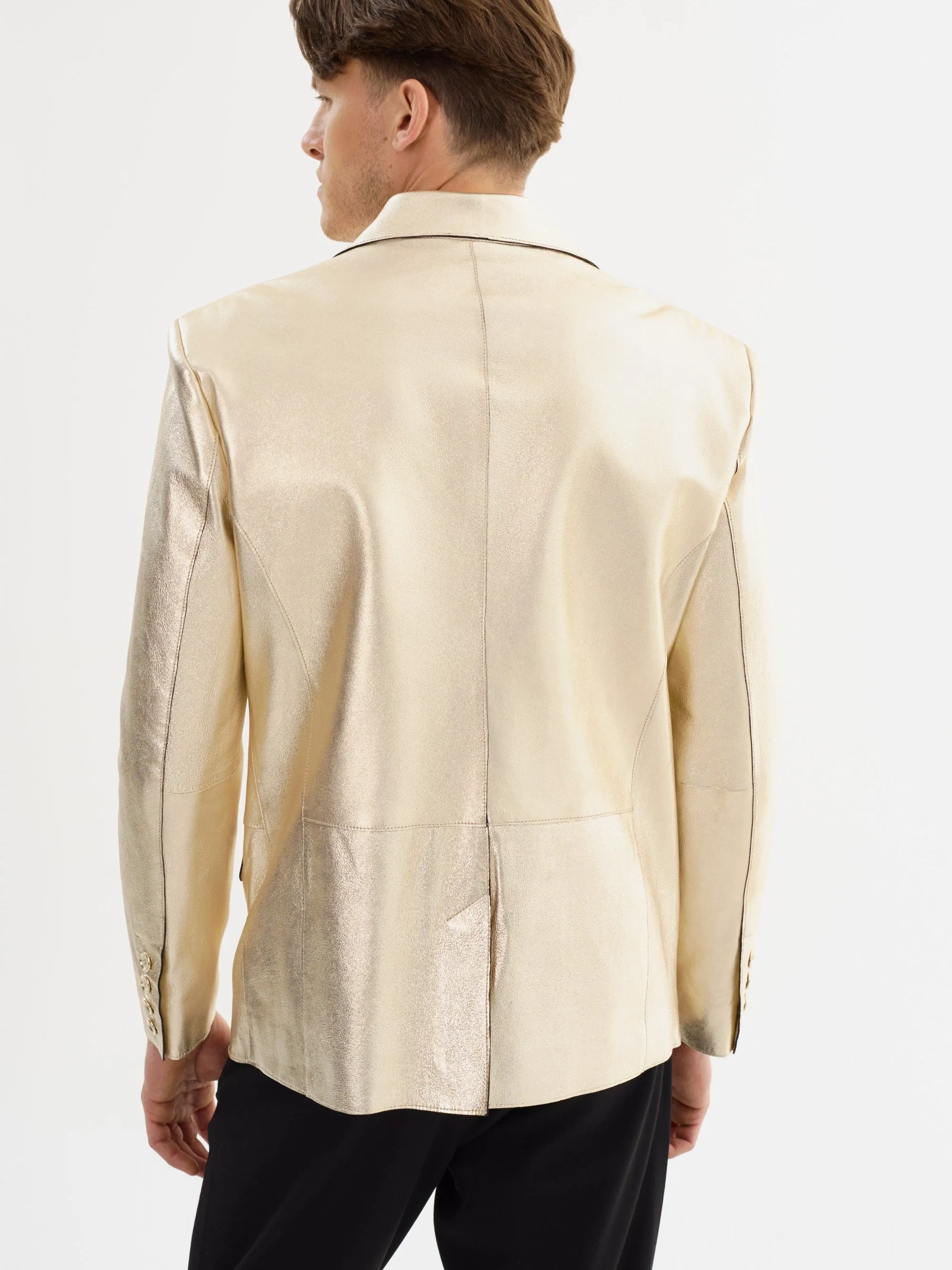 Joshua Gold Leather Jacket