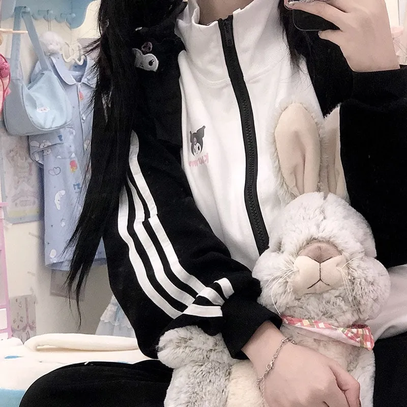 Kawaii Kuromi Sweet Zipper Cardigan Jacket