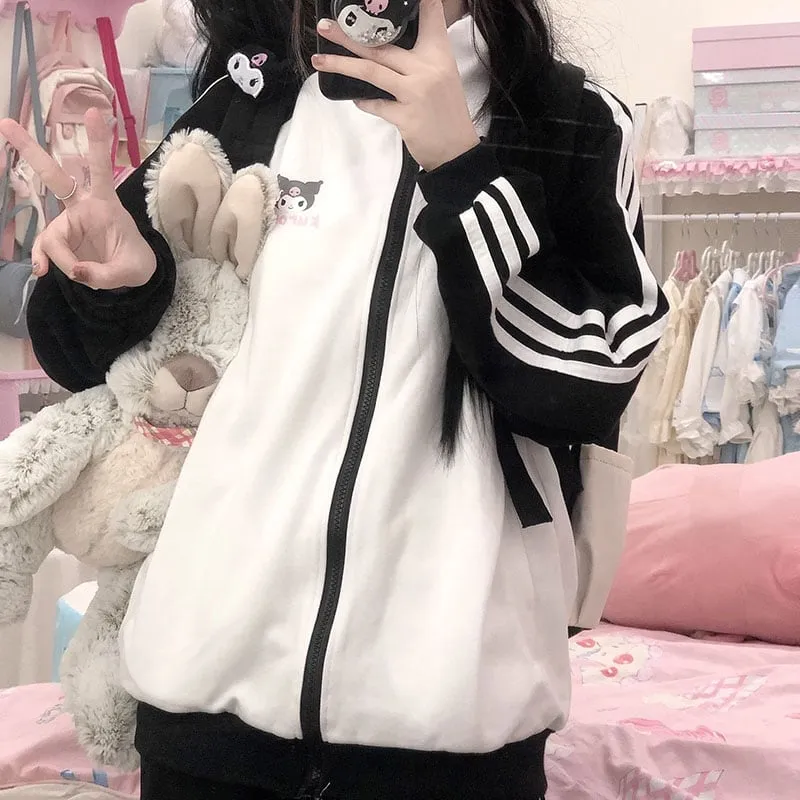 Kawaii Kuromi Sweet Zipper Cardigan Jacket