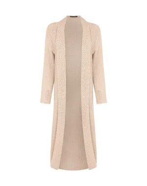 Knit Midi Long Cardigan - Off White