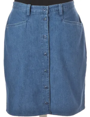 Label Pencil Shape Denim Skirt