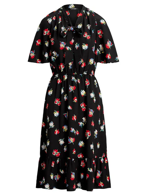 Lauren Ralph Lauren Floral Print Crepe Dress, Size 4