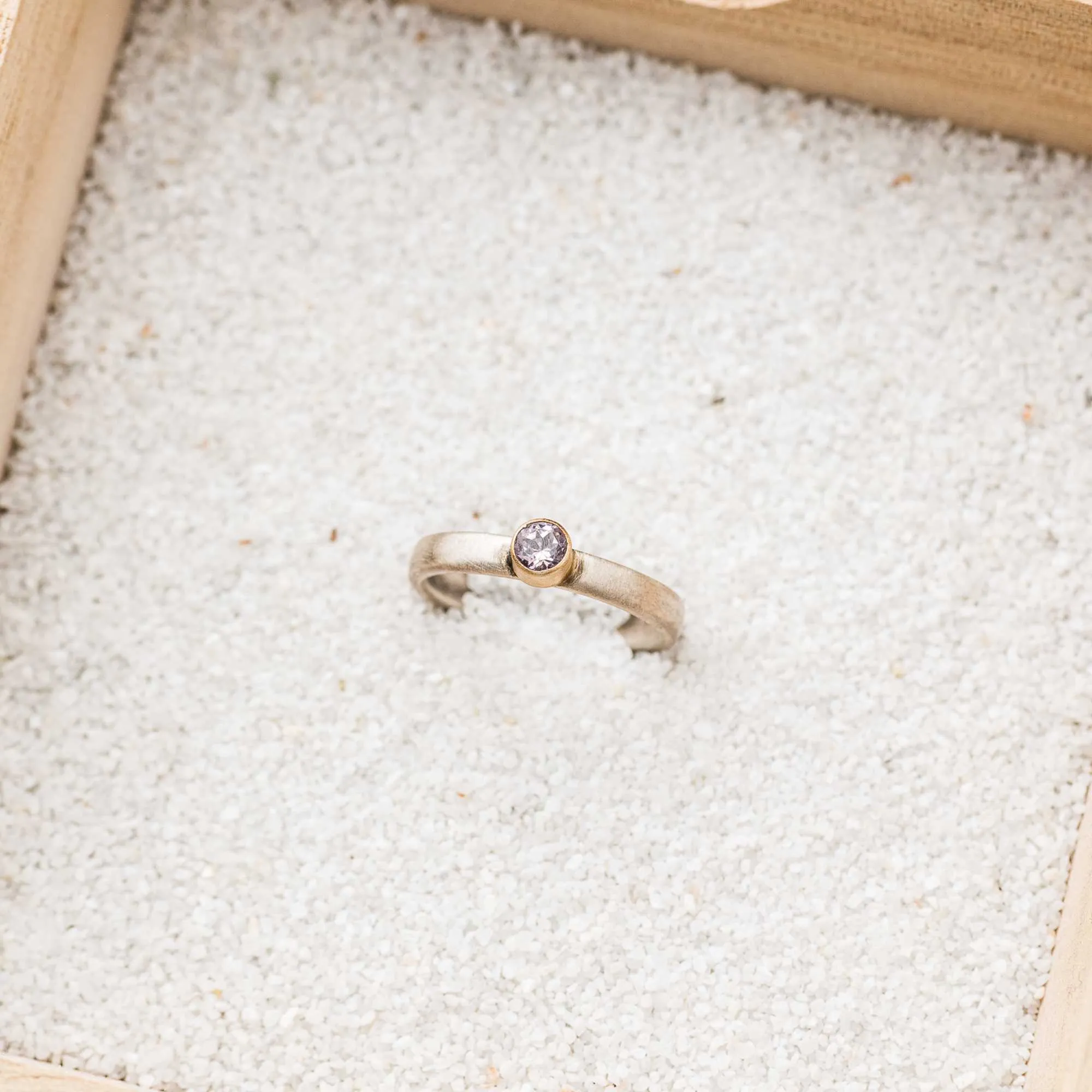 Lavender Spinel Petite Mixed Metal Ring
