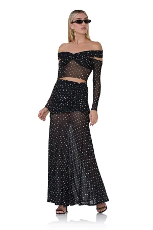 Leroy Maxi Skirt - Noir Dot