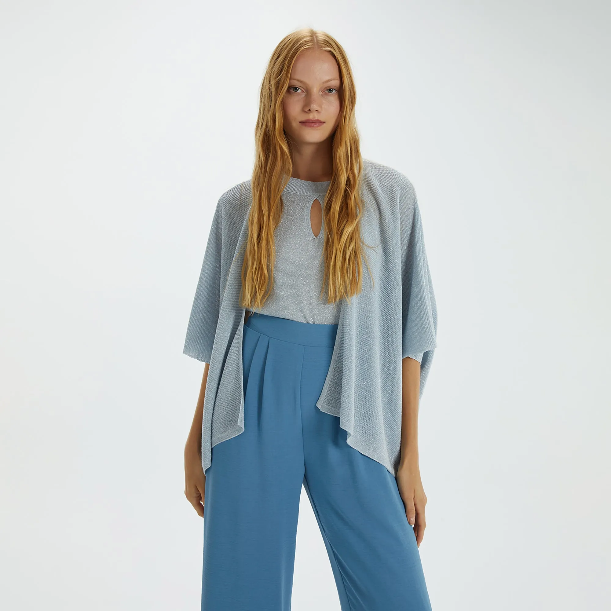 Light Blue Kimono-Style Cardigan