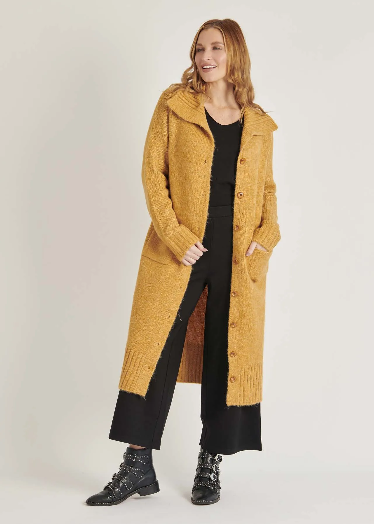 Longline Cardigan - Golden Wheat