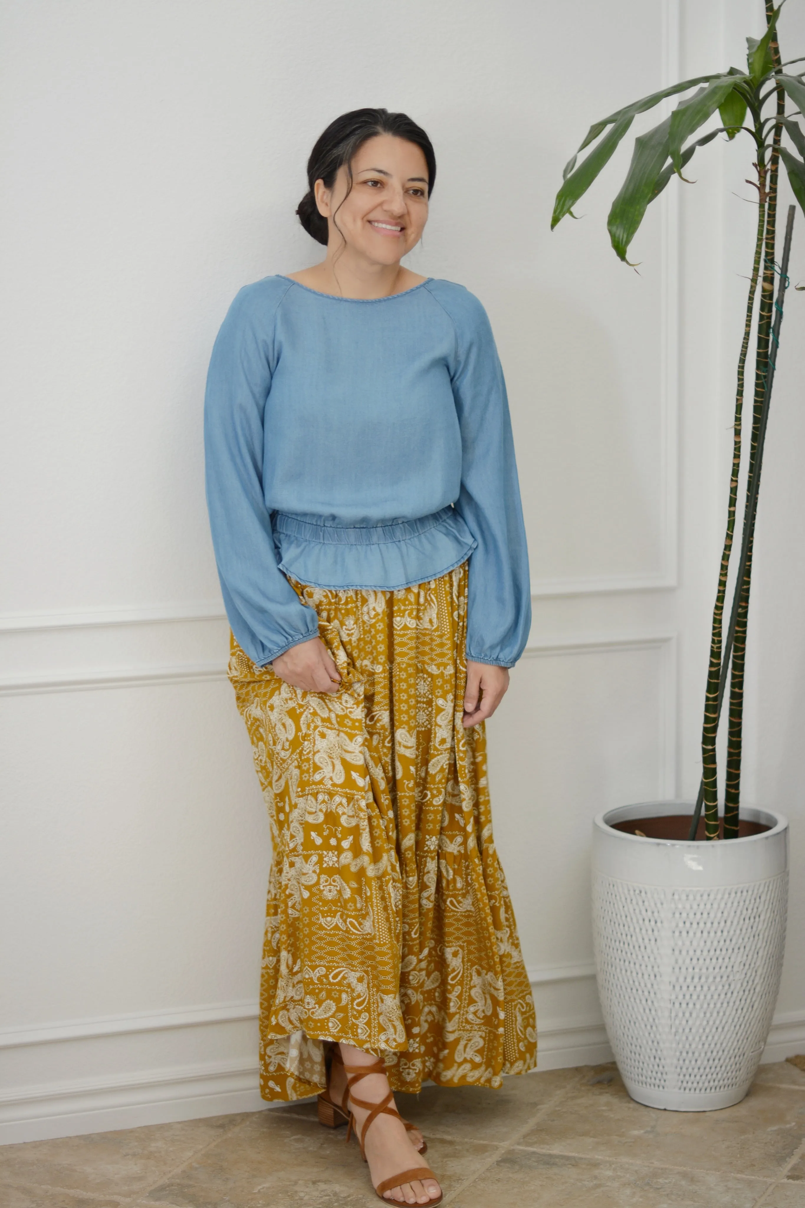Maggie Mustard Maxi Skirt