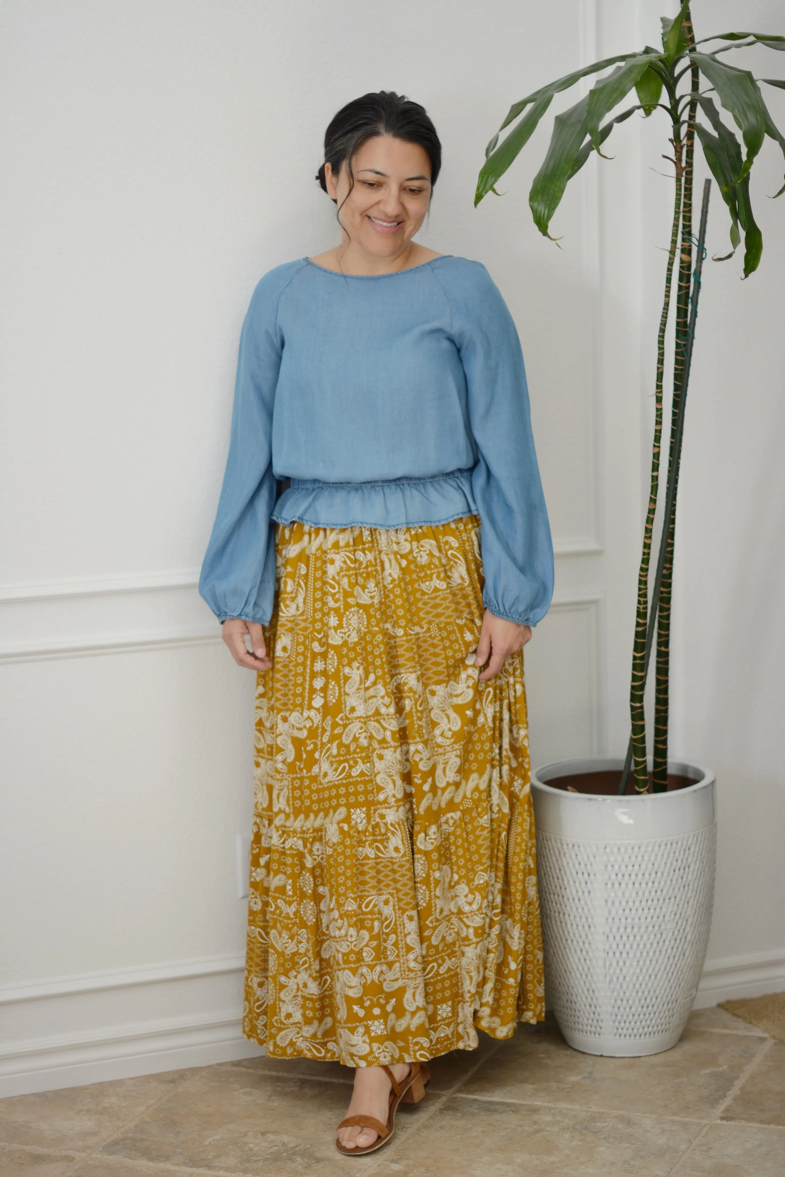 Maggie Mustard Maxi Skirt