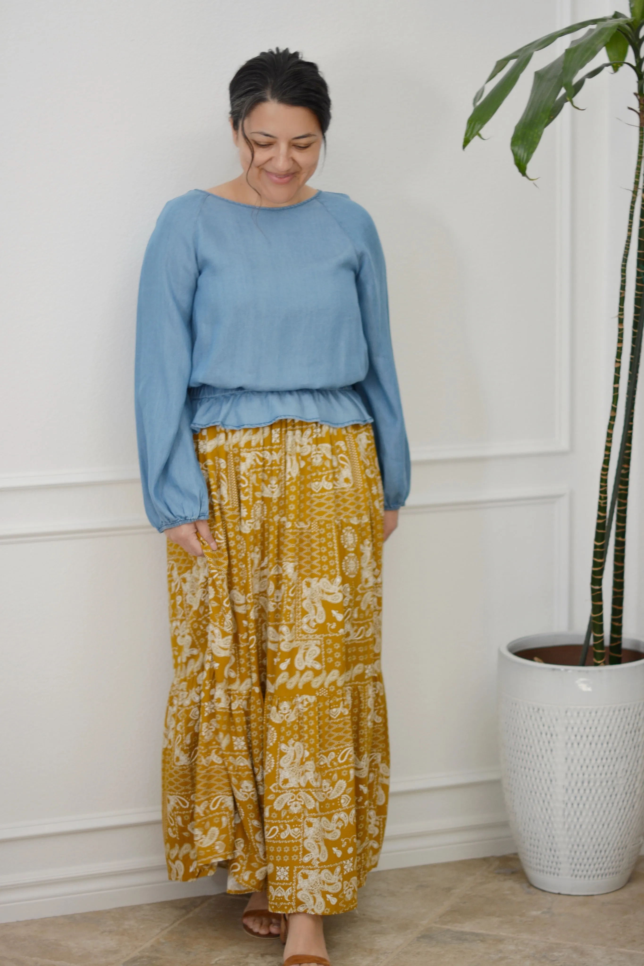 Maggie Mustard Maxi Skirt