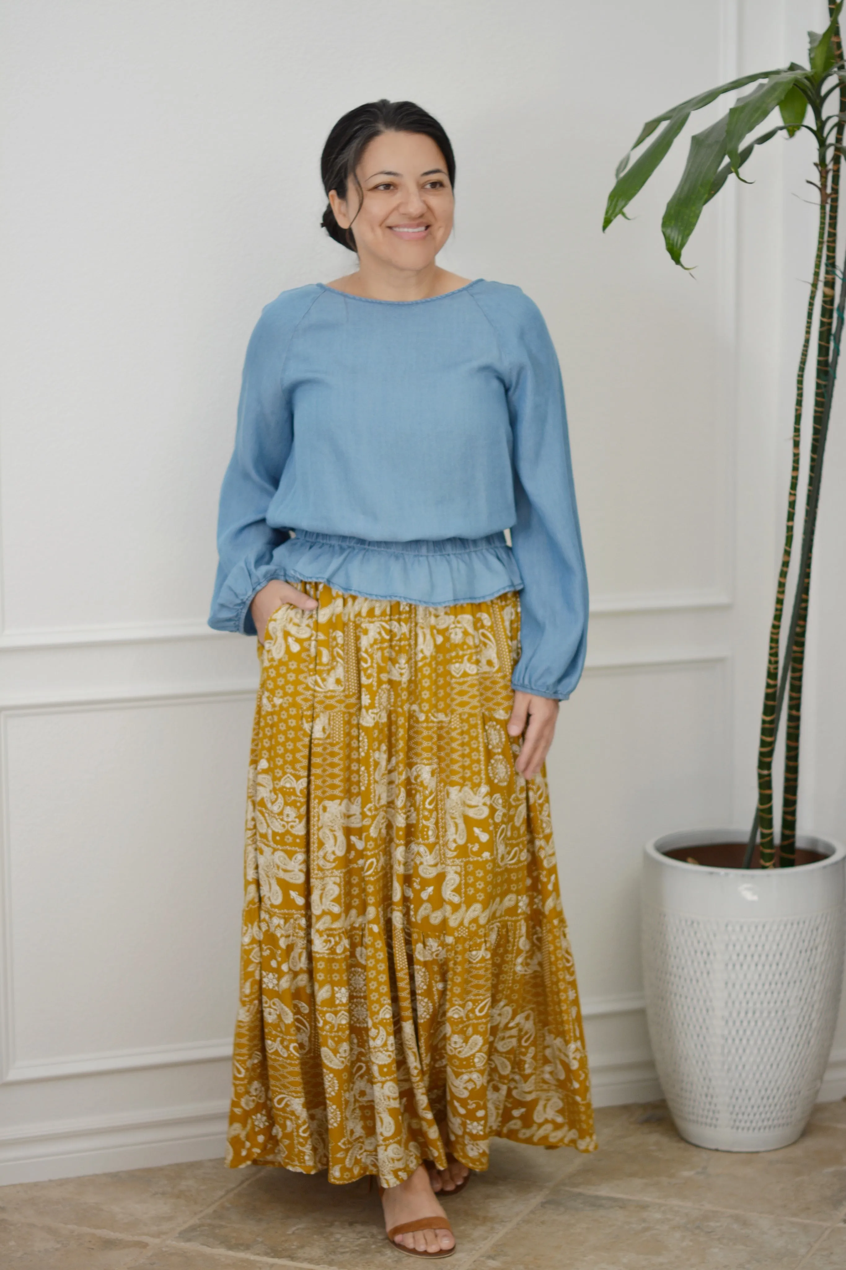 Maggie Mustard Maxi Skirt
