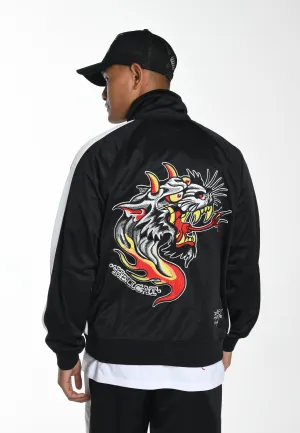 Mens Hell-Catz Tricot Zip Up Tracksuit Jacket - Black