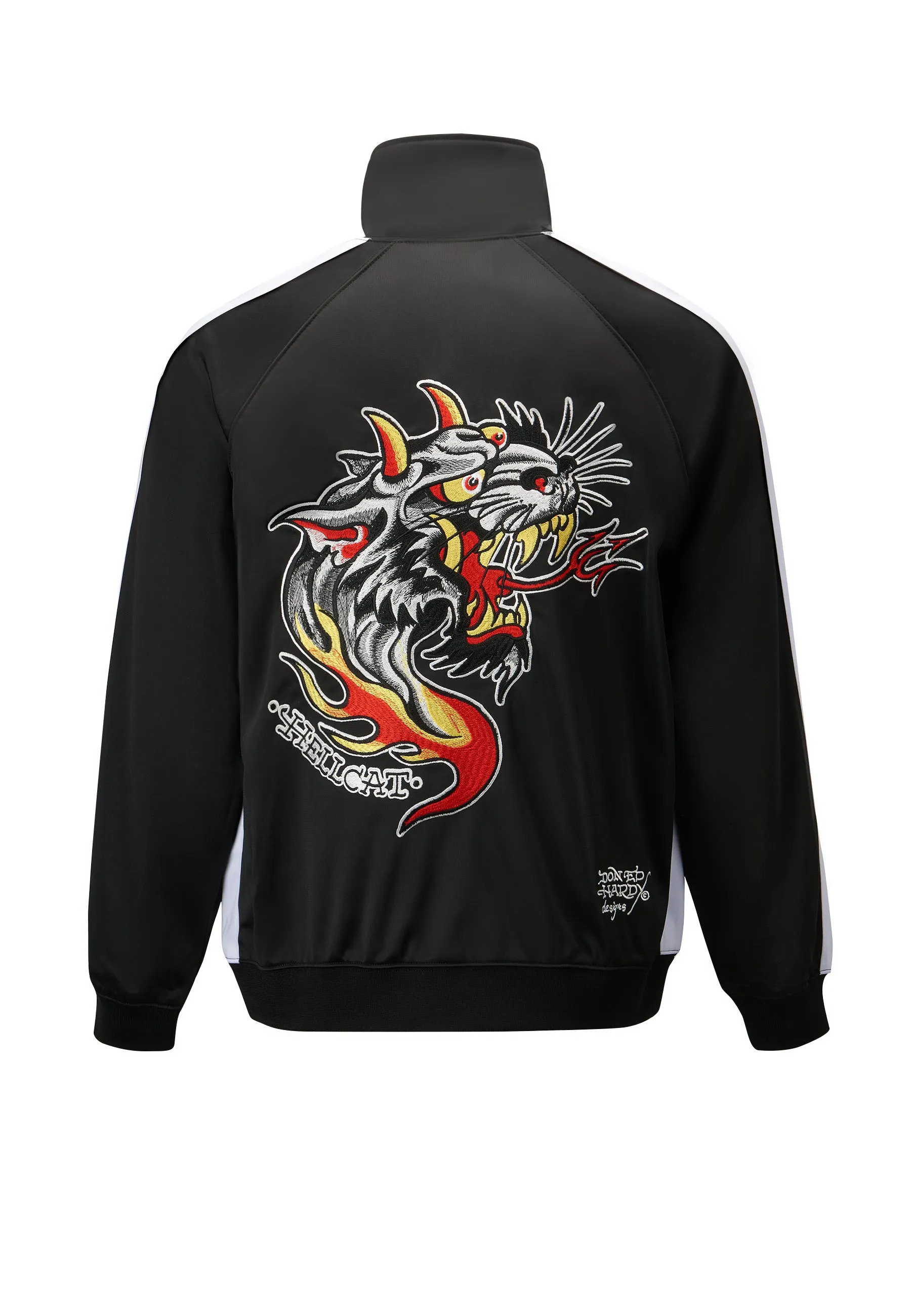 Mens Hell-Catz Tricot Zip Up Tracksuit Jacket - Black