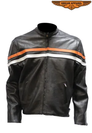 Mens Reversible Leather Motorcycle Jacket