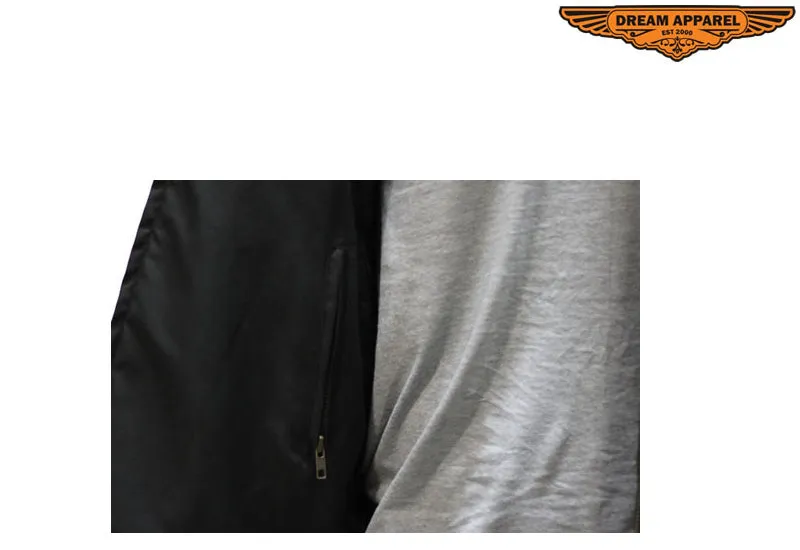 Mens Reversible Leather Motorcycle Jacket