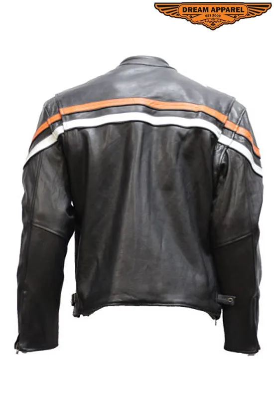 Mens Reversible Leather Motorcycle Jacket