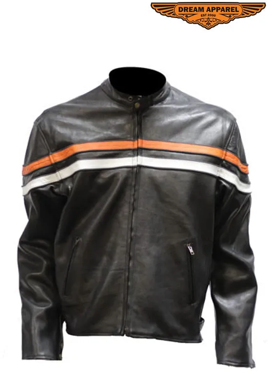 Mens Reversible Leather Motorcycle Jacket