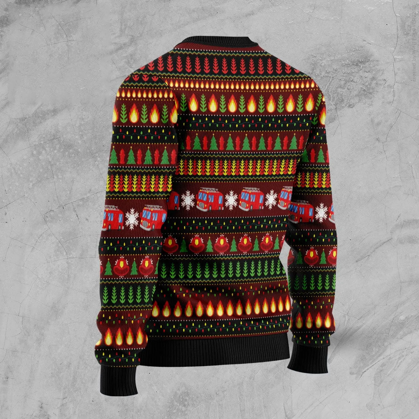 Merry Christmas Firefighter Ugly Christmas Sweater, Firefighter Tree Sweater