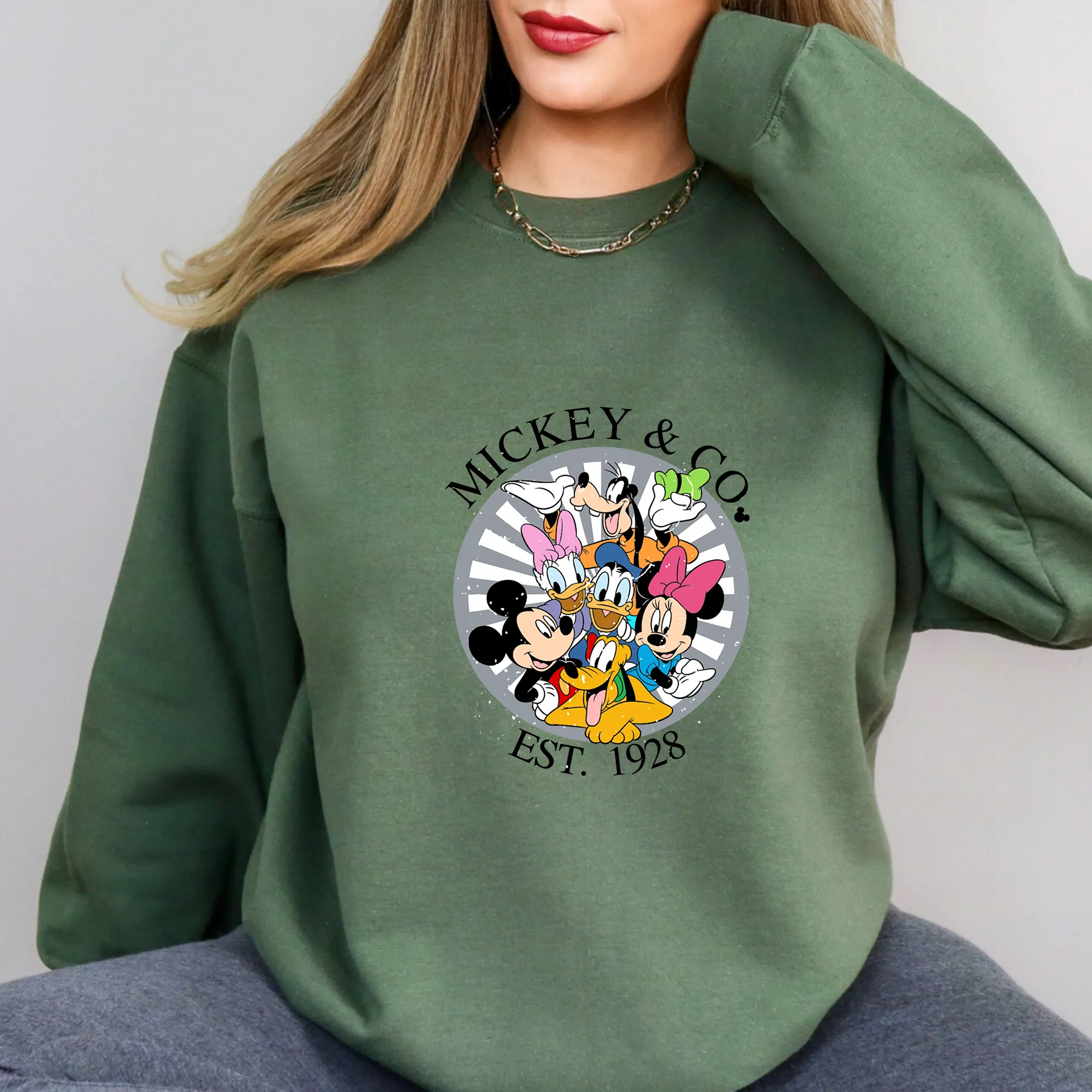 Mickey and Co 1928 Friends Classic Trip Adult Sweatshirt
