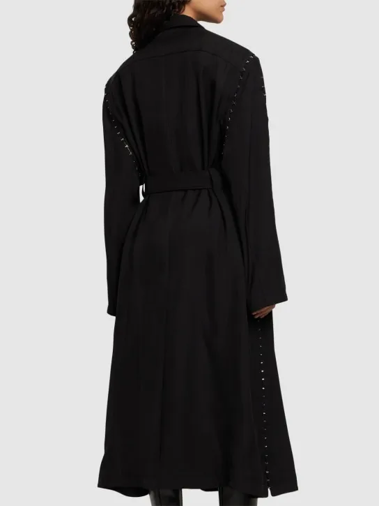 MUGLER   Oversize belted gabardine coat 
