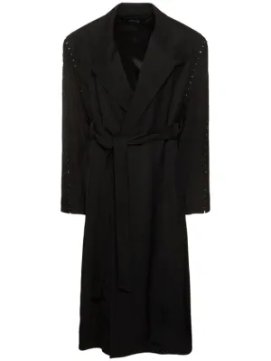 MUGLER   Oversize belted gabardine coat 