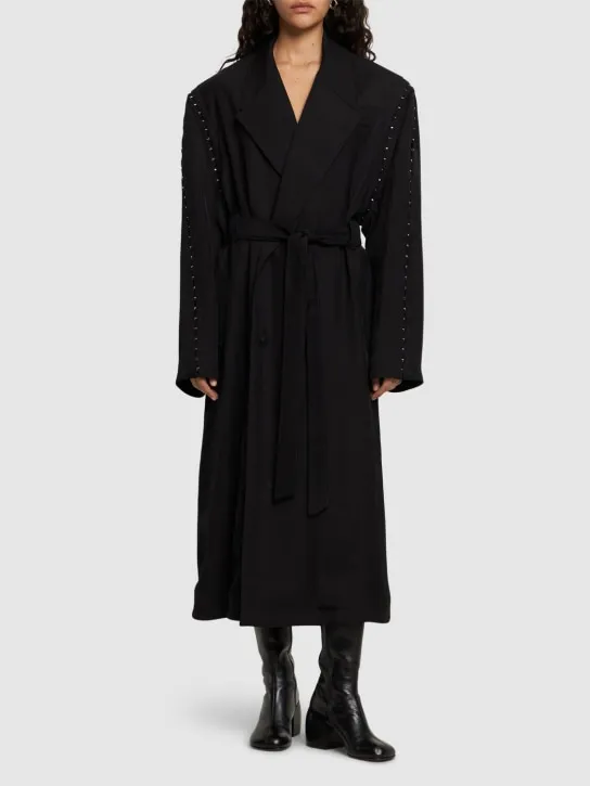 MUGLER   Oversize belted gabardine coat 
