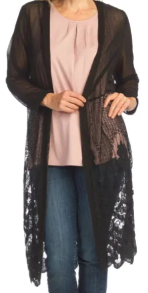 Papillon Mesh Stretch Lace Cardigan - 07046