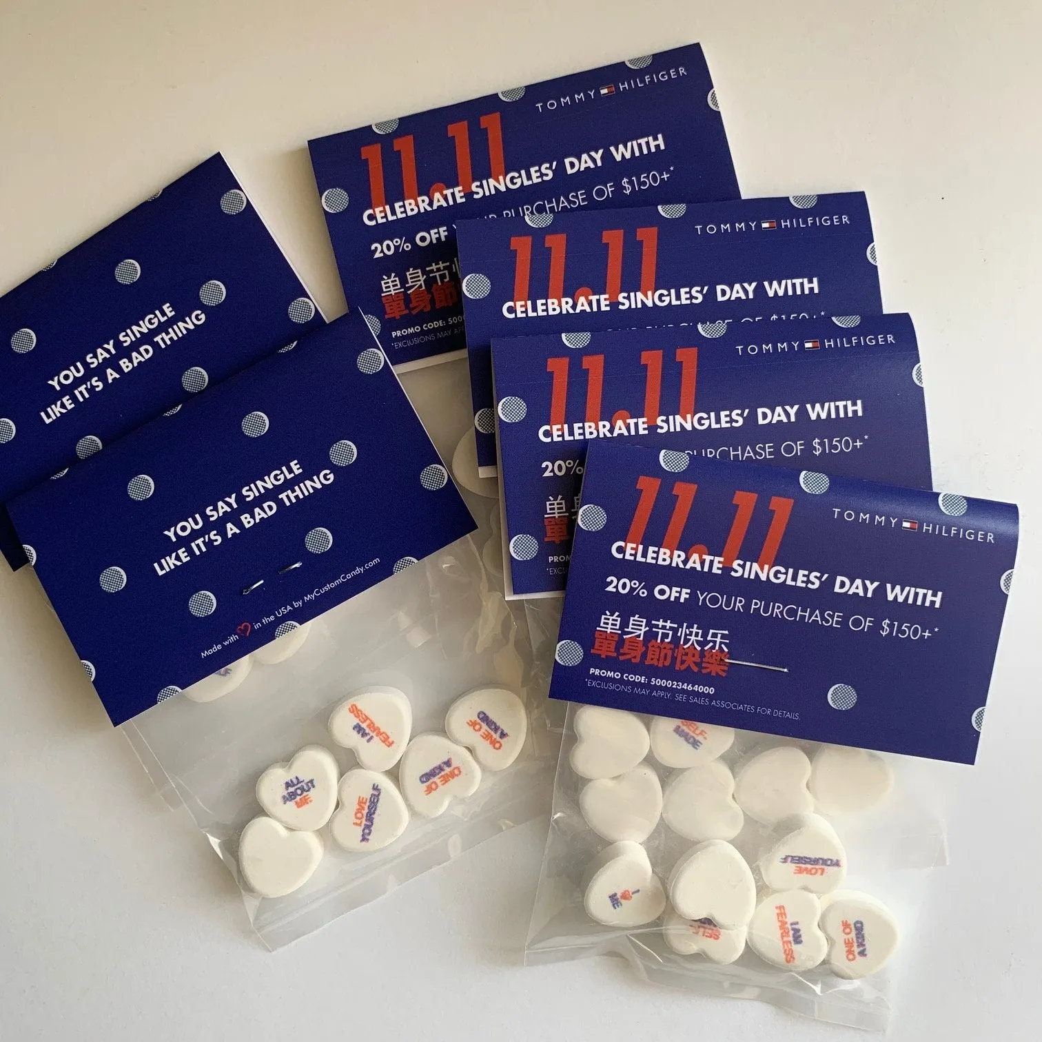 Personalized Logo White Circle Candies - 8 Per Bag