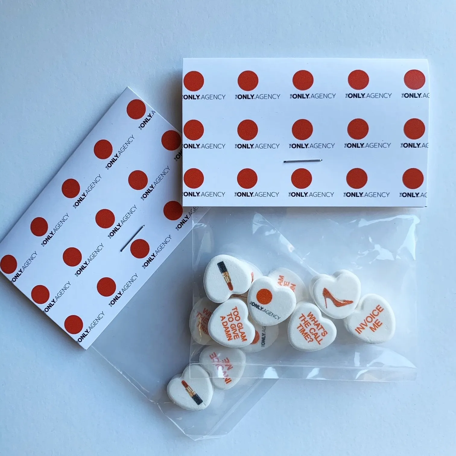 Personalized Logo White Circle Candies - 8 Per Bag