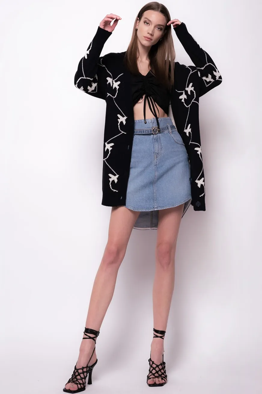 PINKO Cardi-coat jacquard Monogram
