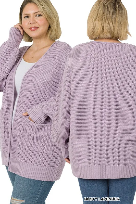 Plus Size Waffle Cardigan