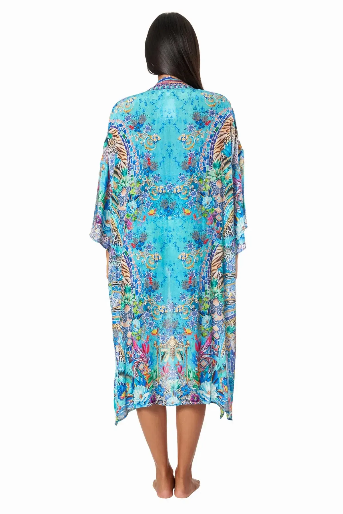 Poppy Garden Floral Kimono Cover Up
