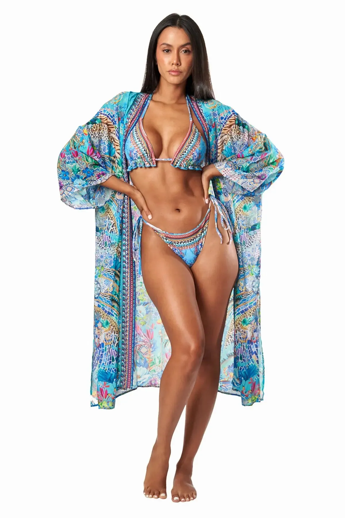Poppy Garden Floral Kimono Cover Up