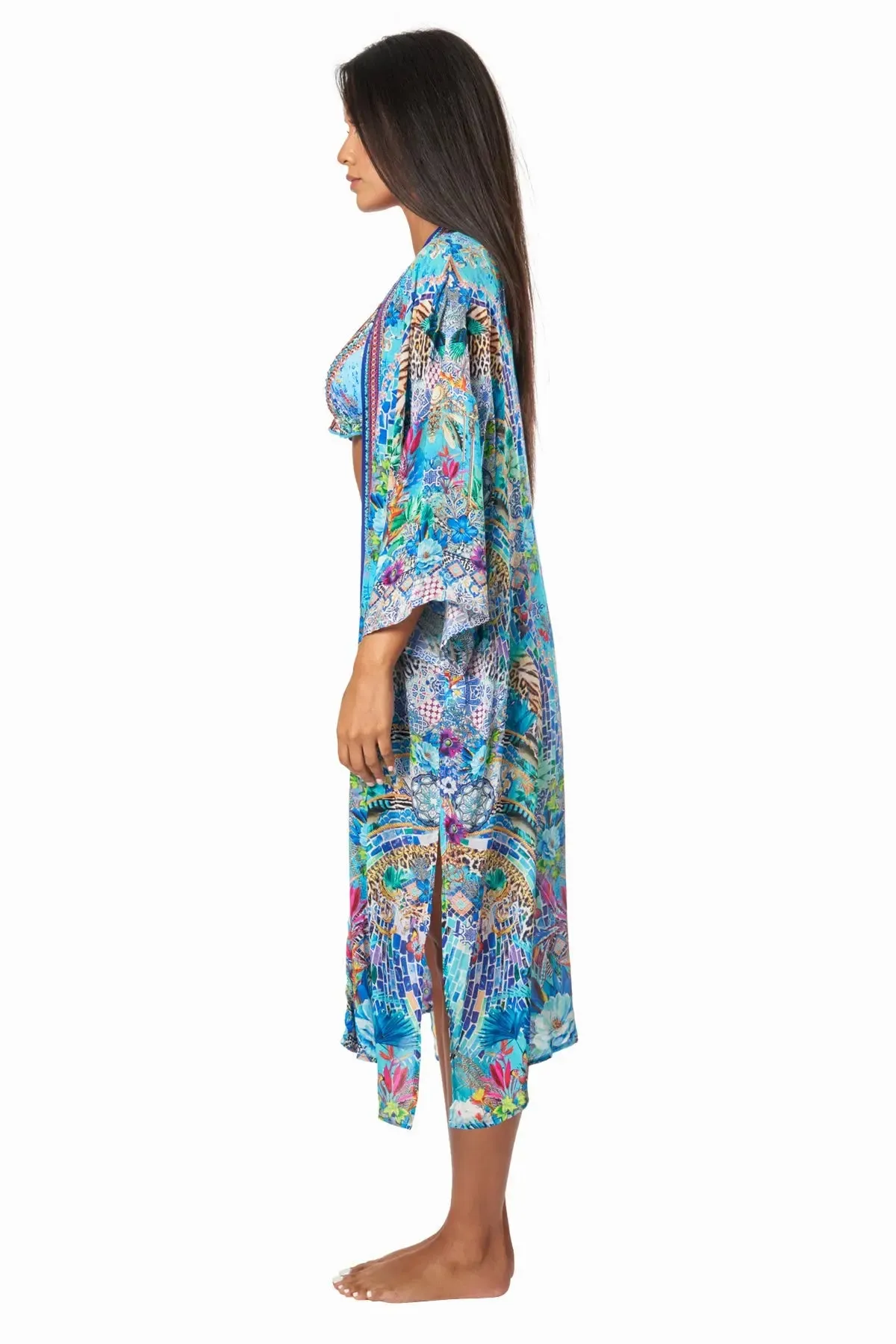 Poppy Garden Floral Kimono Cover Up