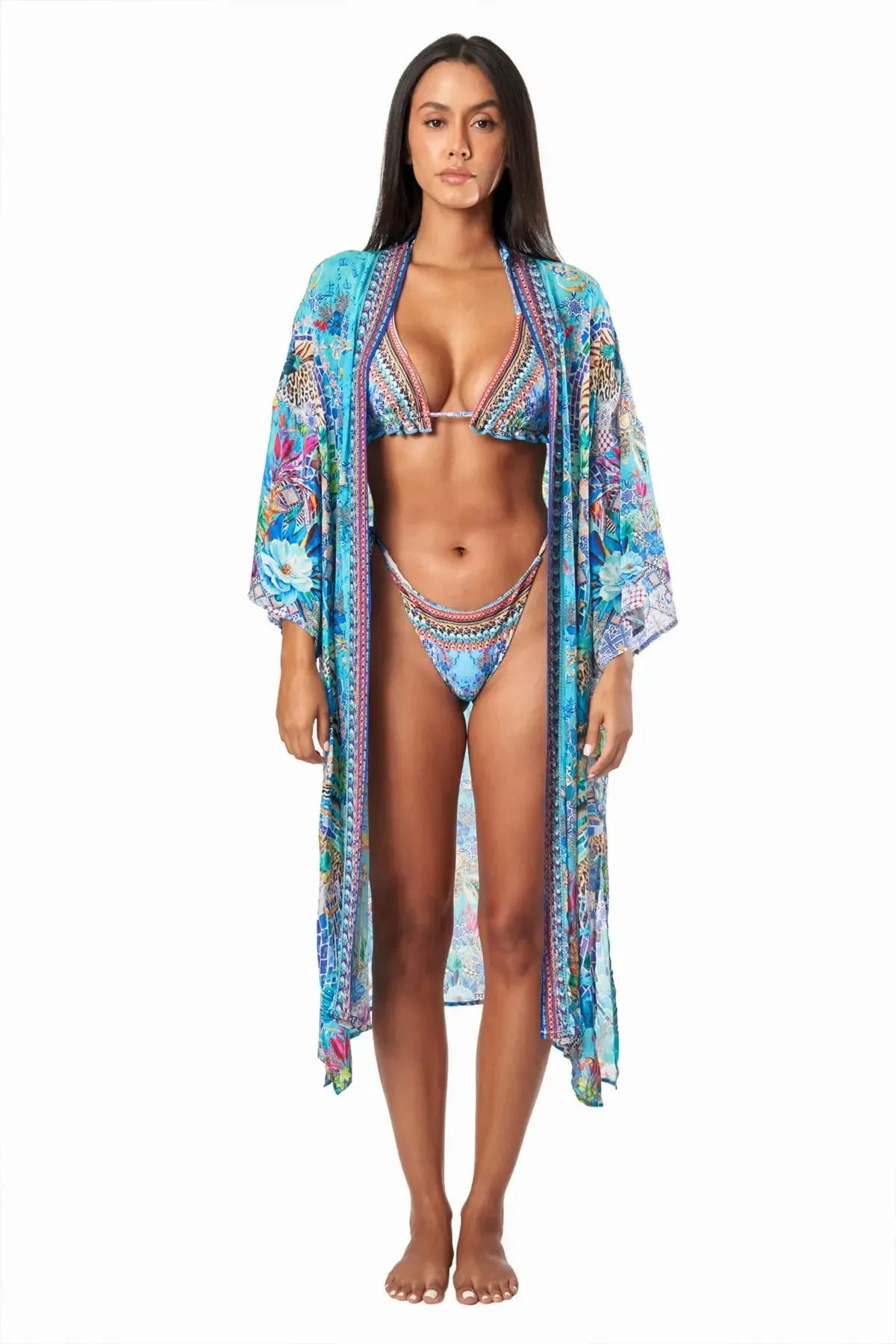 Poppy Garden Floral Kimono Cover Up