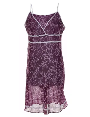 Purple & Pale Pink Floral Slip Dress - M