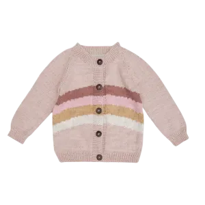 Rainbow Cardigan (Cotton) - Dusty Pink