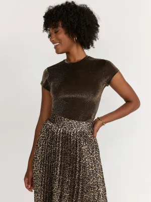 RD Style Short Sleeve Shimmer Mesh Crop T-Shirt - Brands We Love